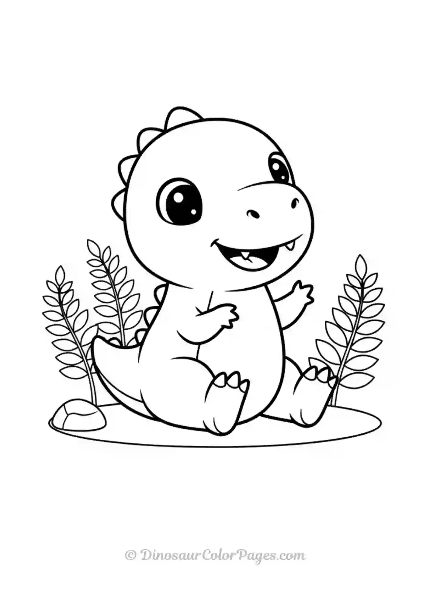 Cute Baby Dinosaur Smiling