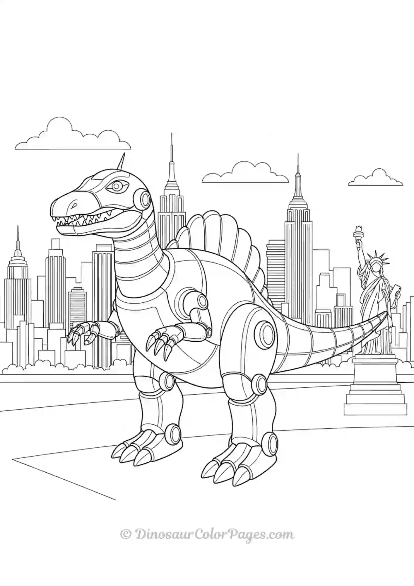 Robot Spinosaurus in NYC