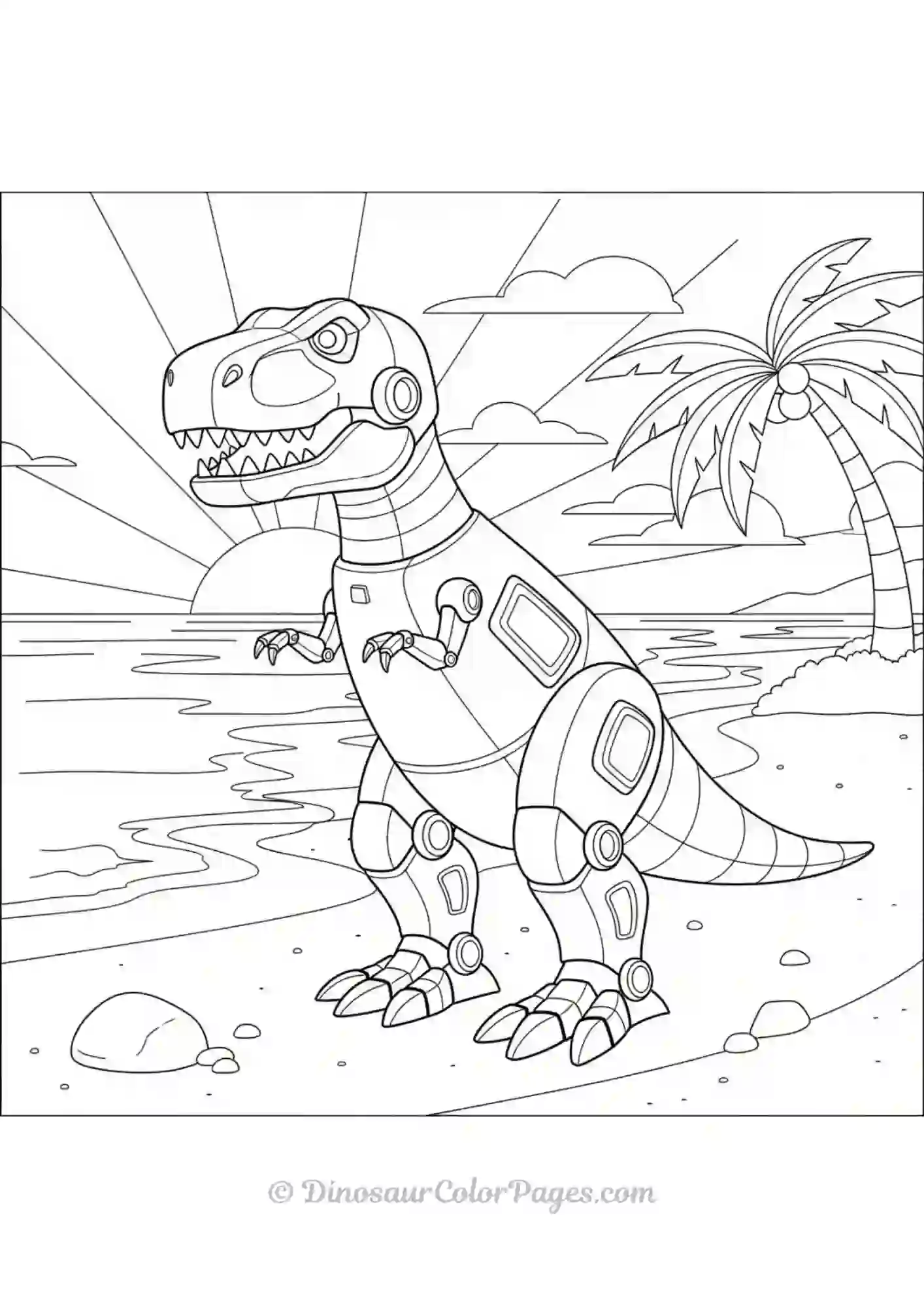Robot Trex at Beach