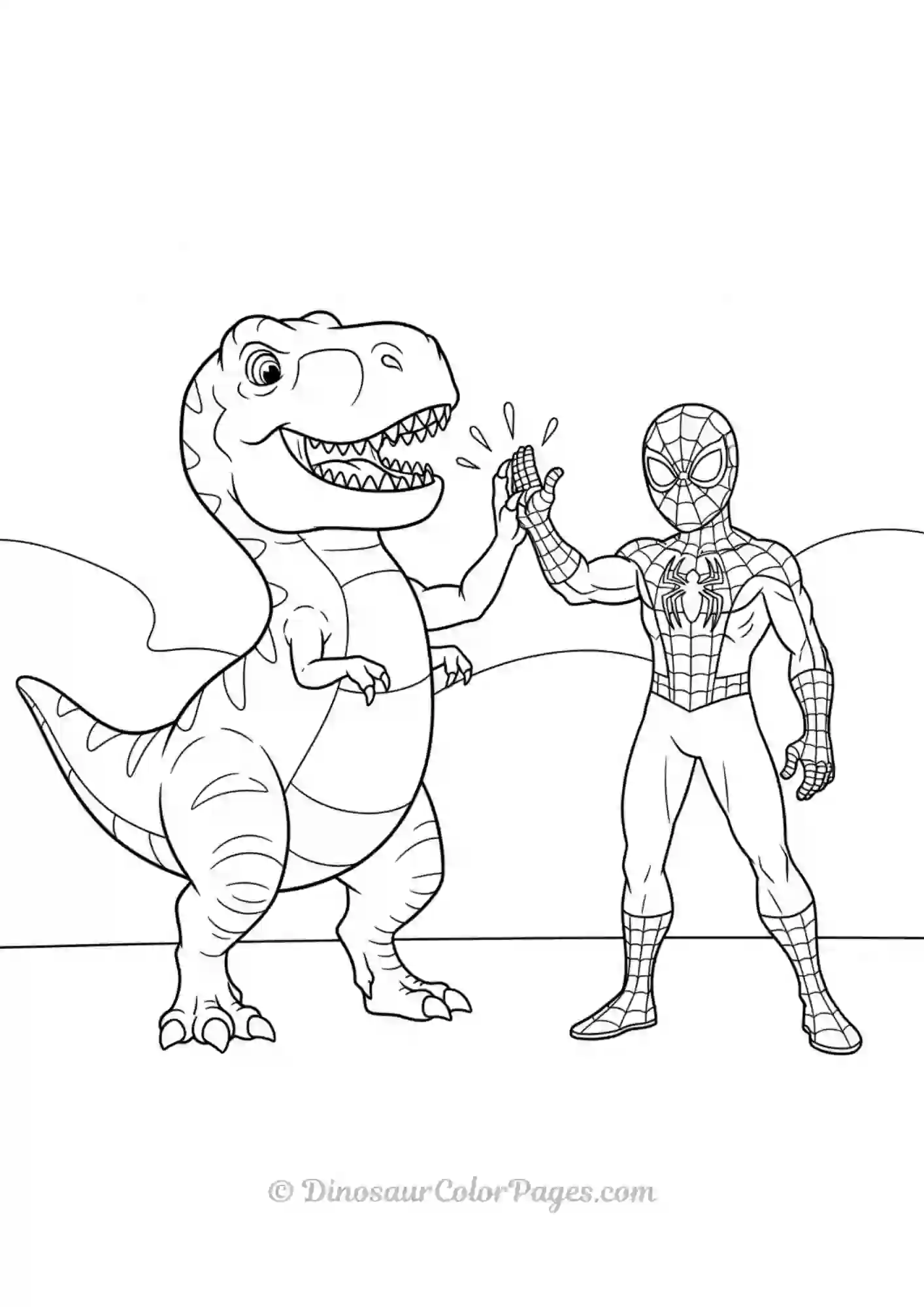 Spiderman High Five with Trex