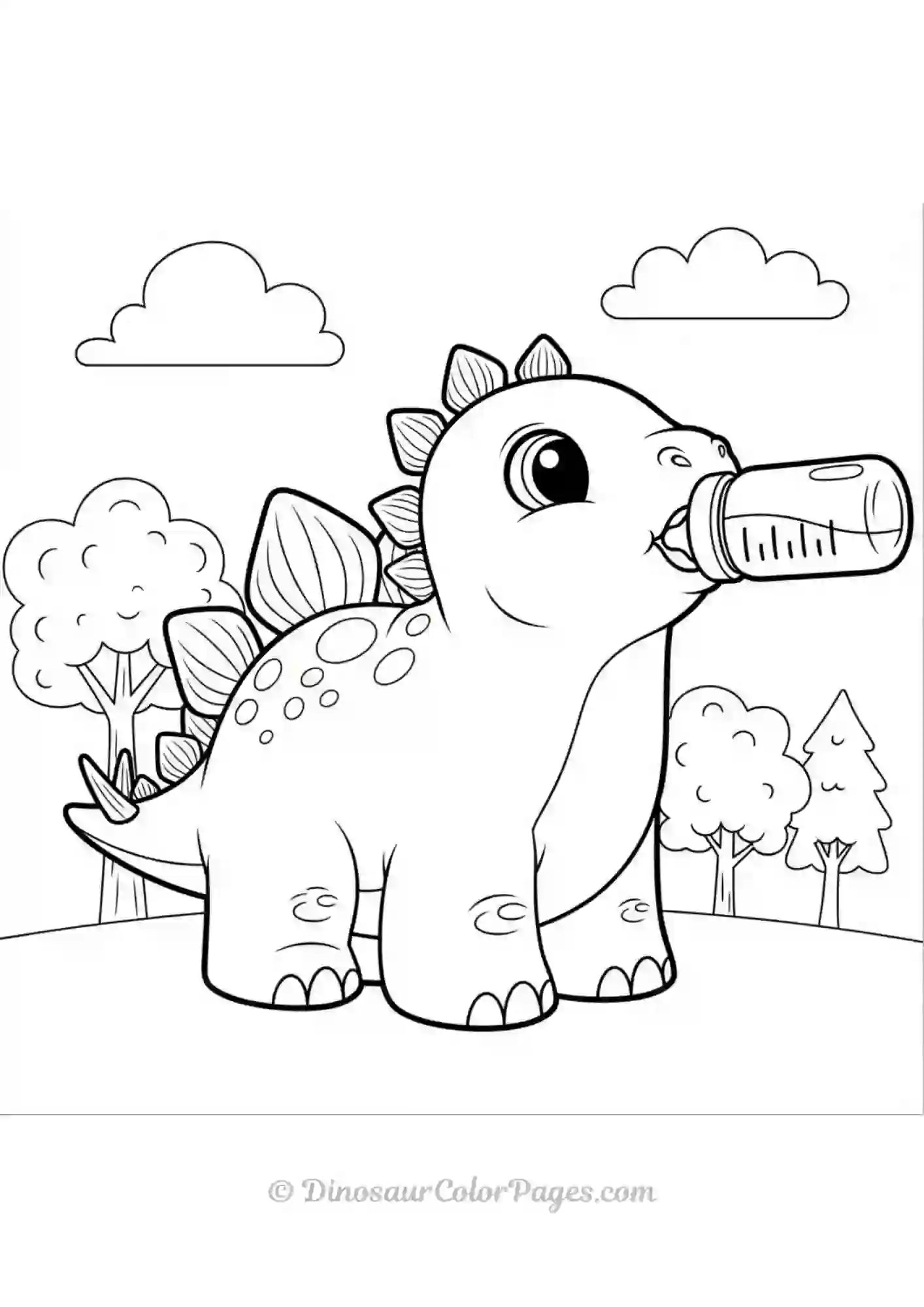 Stegosaurus-feeding