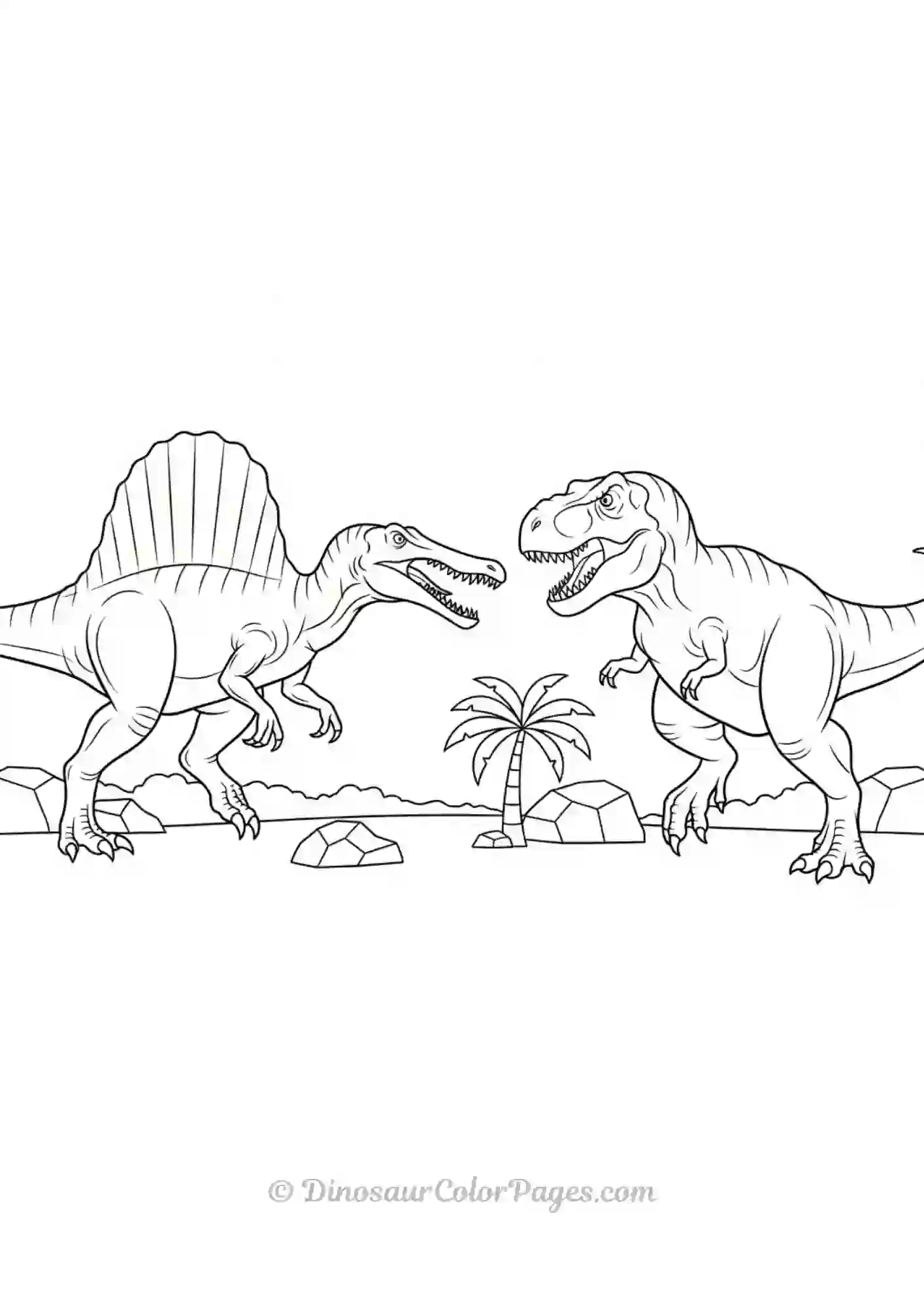 Trex vs Spinosaurus Fight