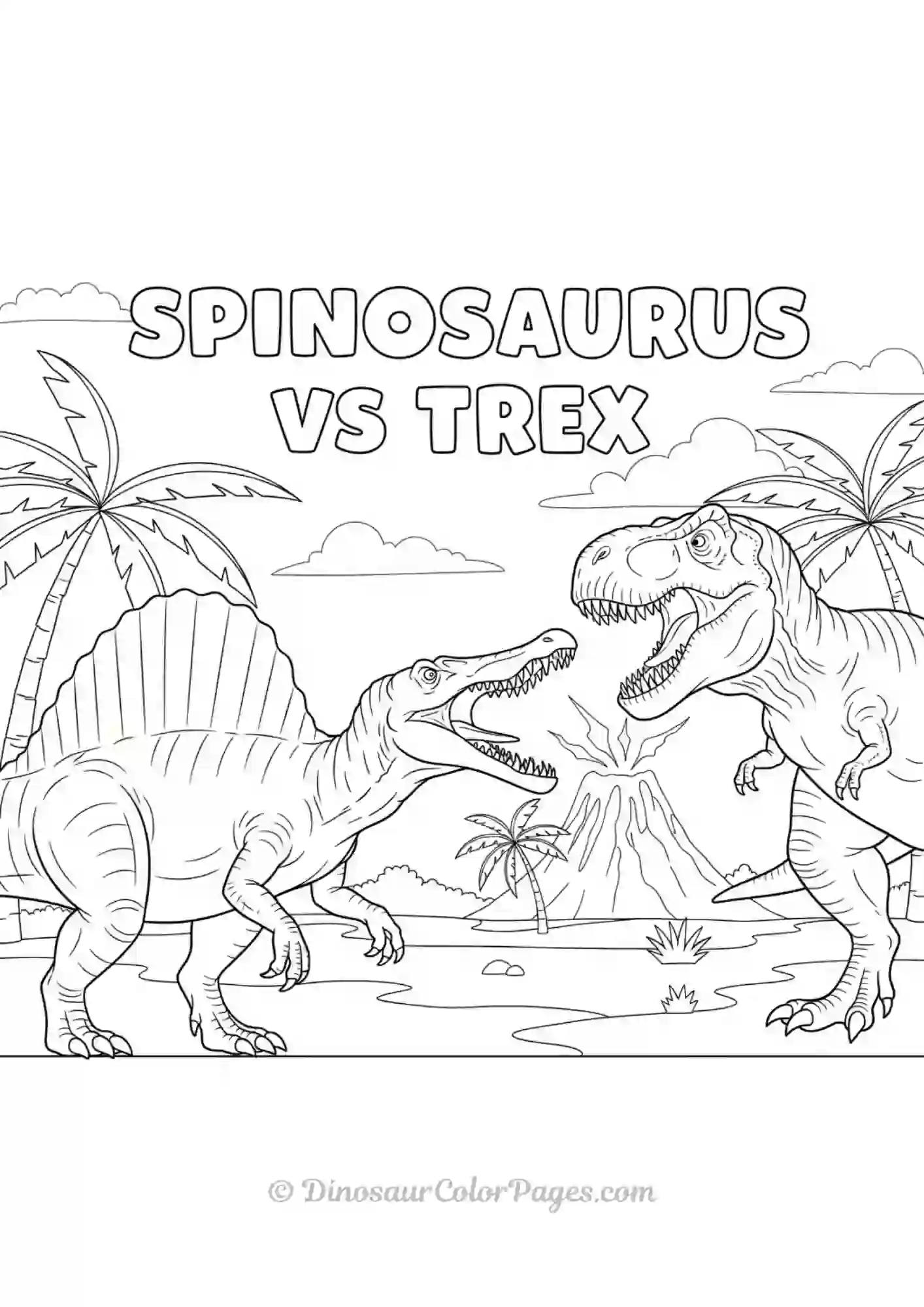 Trex vs Spinosaurus in forest
