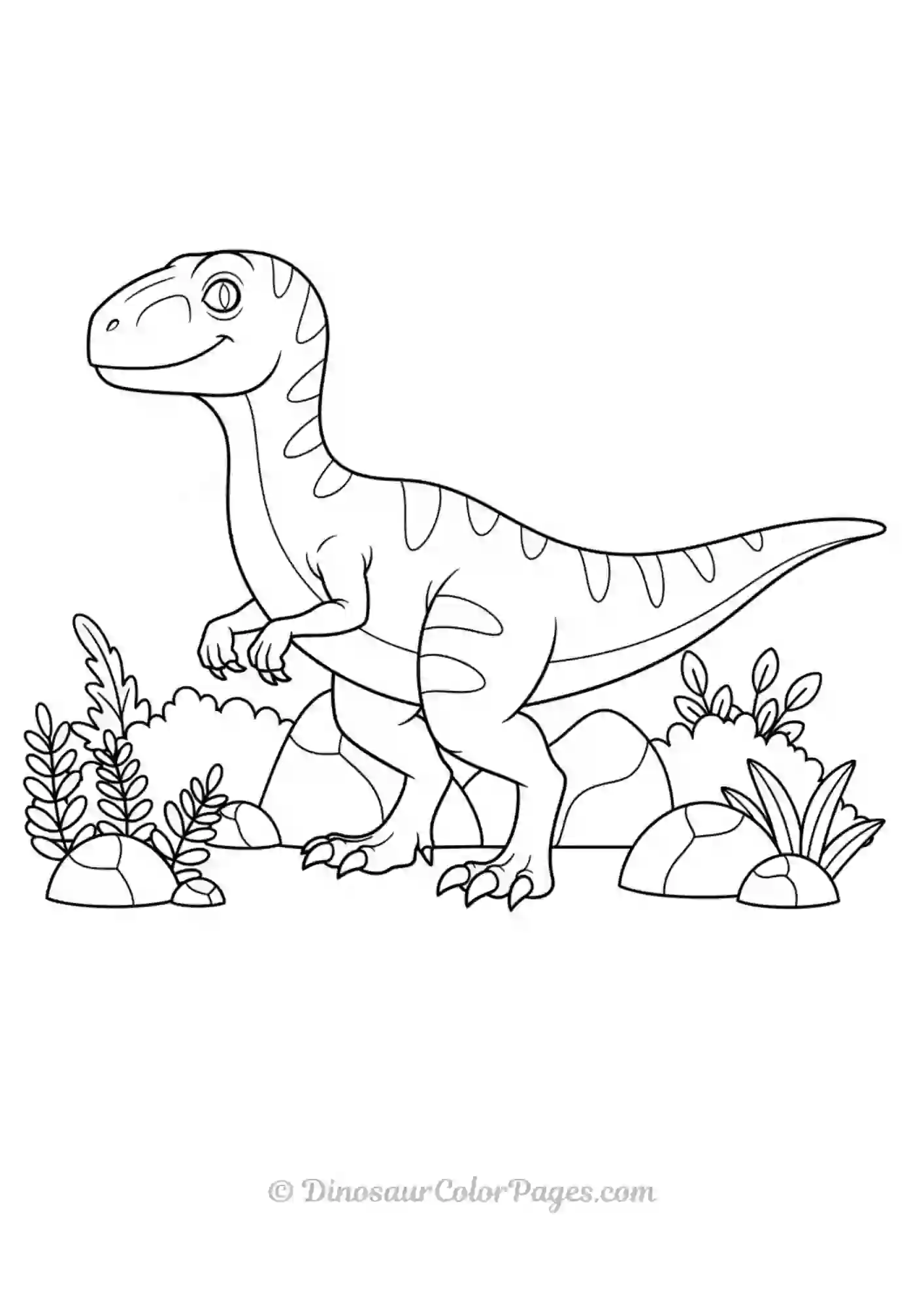 Velociraptor_rocks-plants