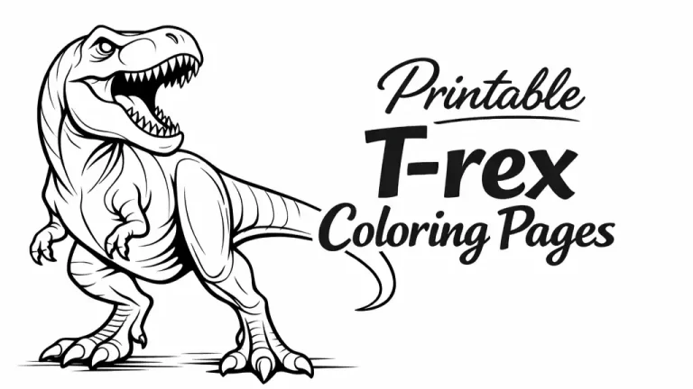 t-rex coloring pages featured image
