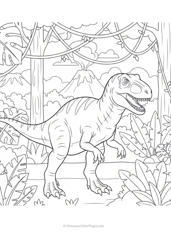 Allosaurus in a dense forest