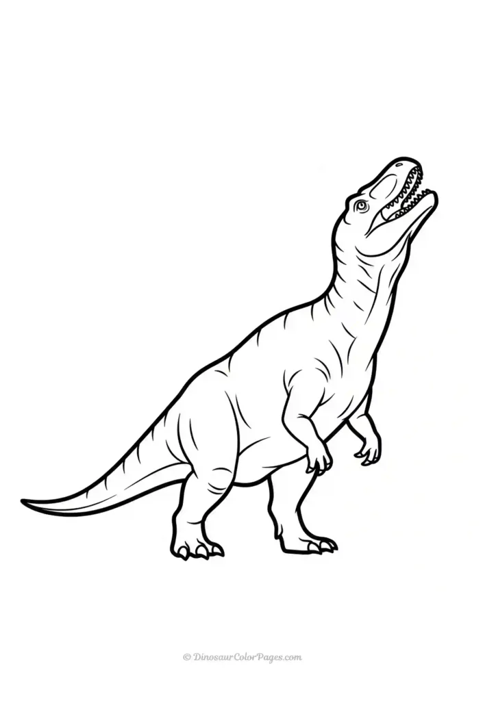 Allosaurus looking up at the sky