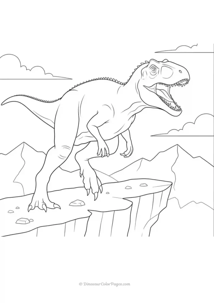 Allosaurus roaring coloring page