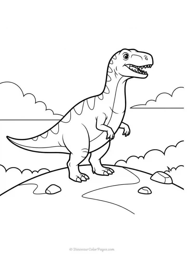 Allosaurus standing on a cliff