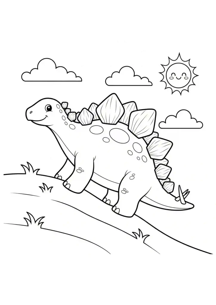 Stegosaurus Climbing a gentle hill