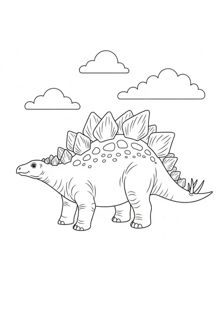 Stegosaurus standing casually coloring page