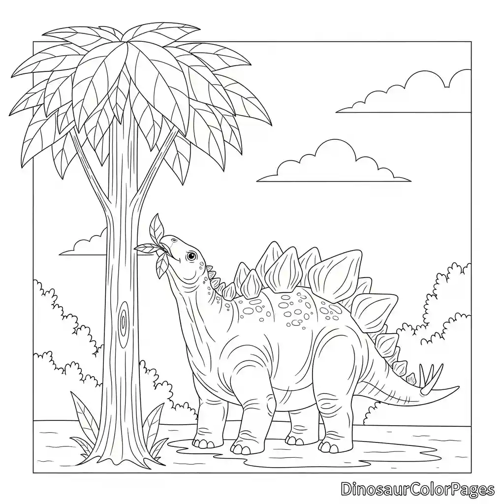 stegosaurus_eating_leaves_of_a_tree