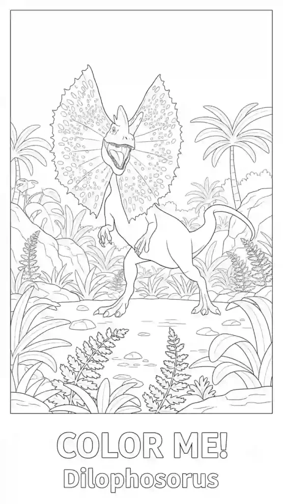 dilophosaurus coloring pages 12