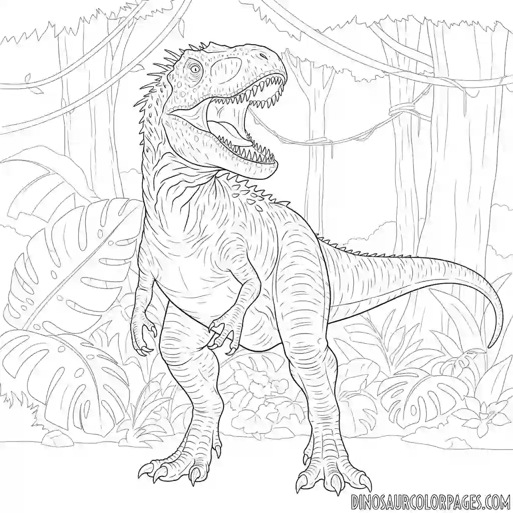 Indominus Rex roaring coloring page