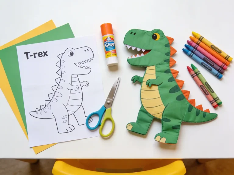 Build Your Own T-Rex Puppet (Free Printable Template)
