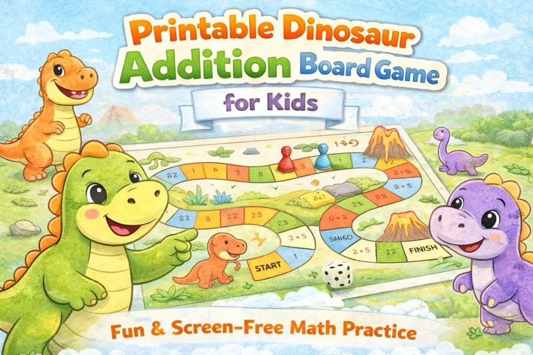 Dinosaur addition board game fun