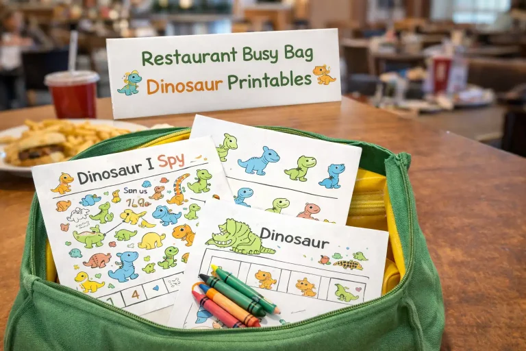 Restaurant Busy Bag Dinosaur Printables
