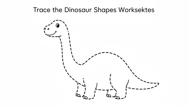 Trace the Dinosaur Shapes Worksheets