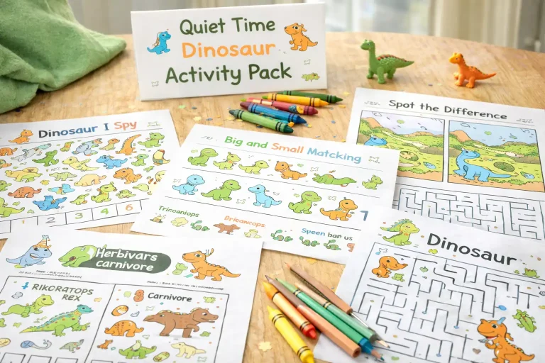 Quiet Time Dinosaur Activity Pack for Calm, Screen Free Moments