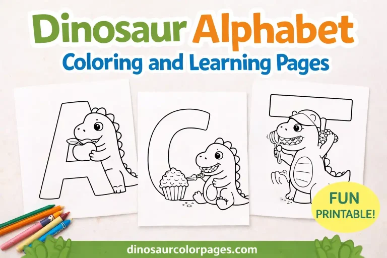 dinosaur alphabet coloring pages