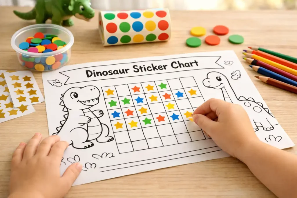 dinosaur sticker chart